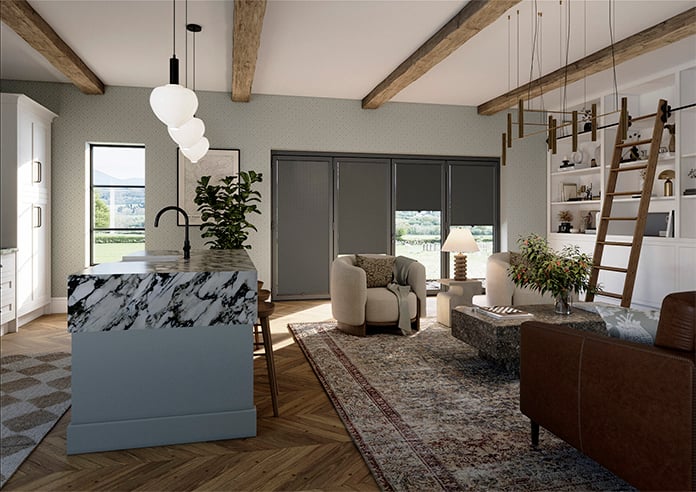 Nocturne (Blackout), Midnight Grey - Stick Fit Slim Honeycomb Blind - Image 6